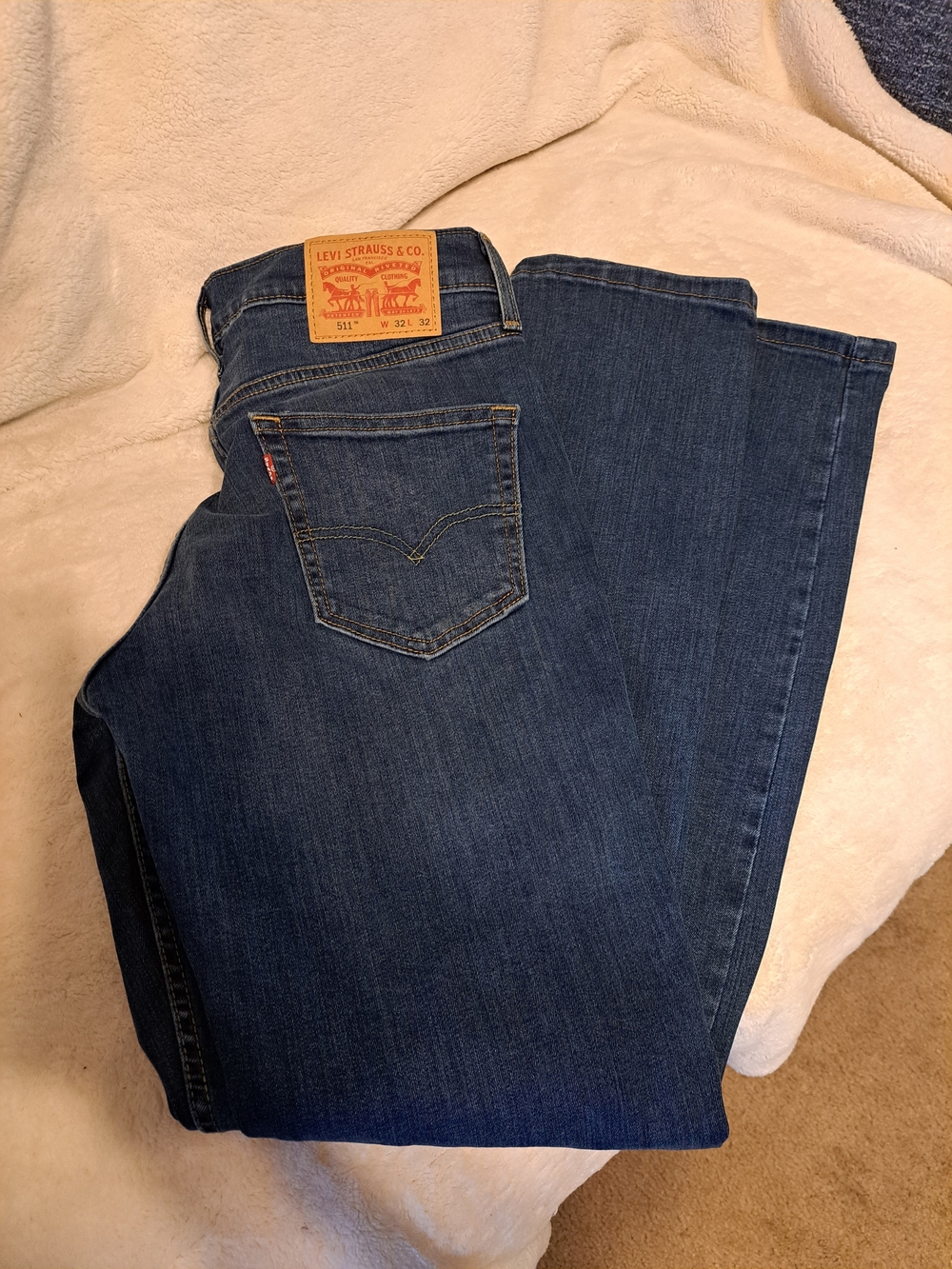 Levi's Dark Blue 511 Denim Jeans with Tan Patch